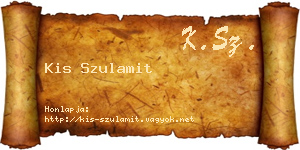 Kis Szulamit névjegykártya